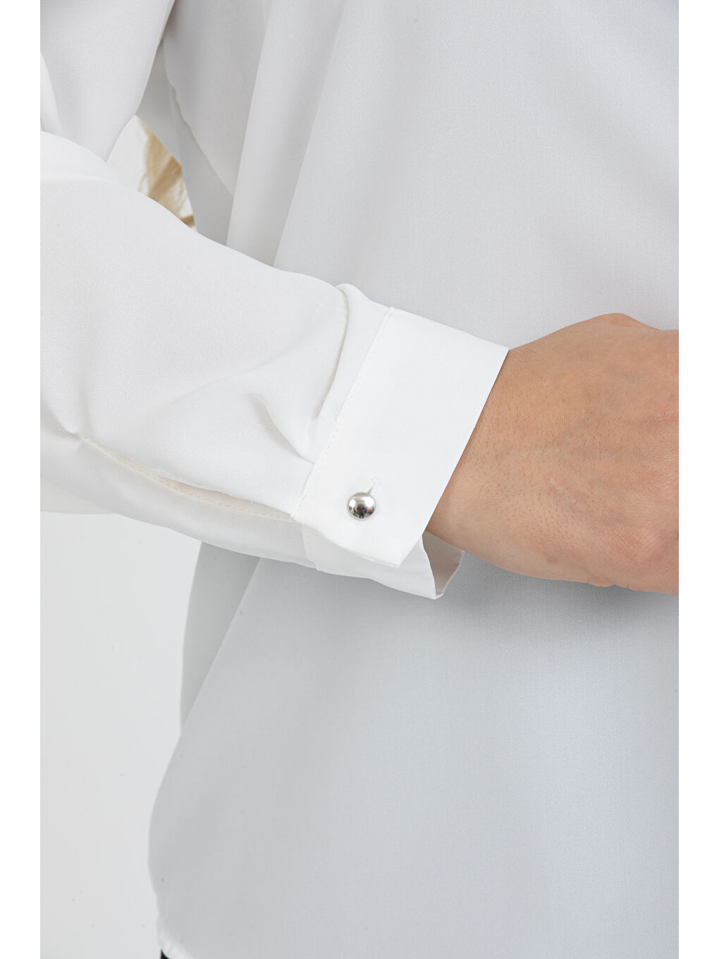 Beyaz Jessica Büyük Beden Gömlek-4