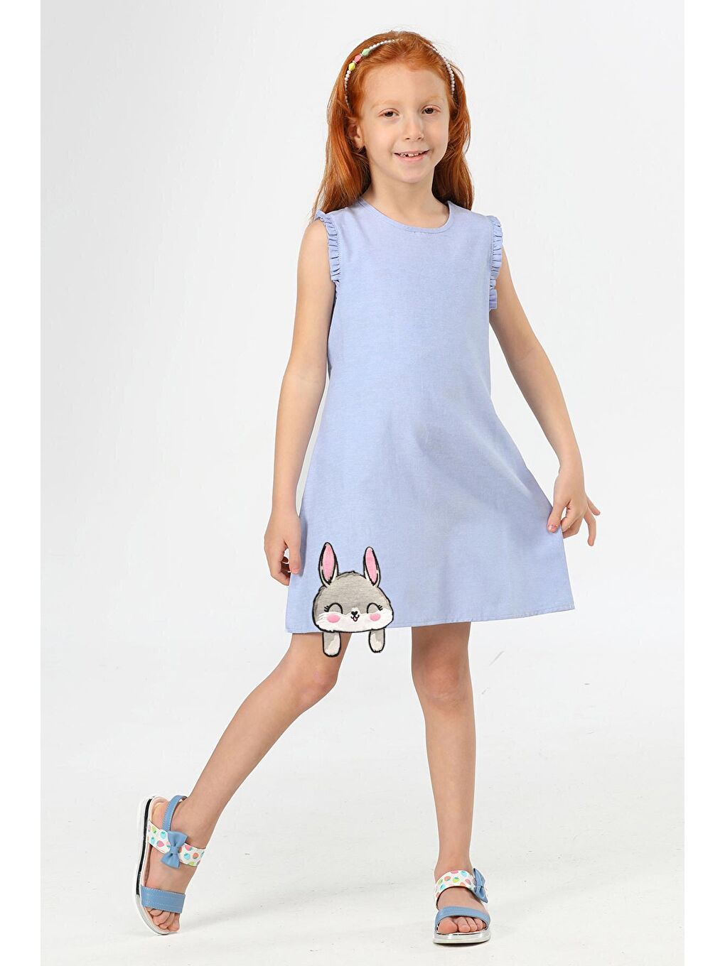 Cute Mavi Kız Elbise-1