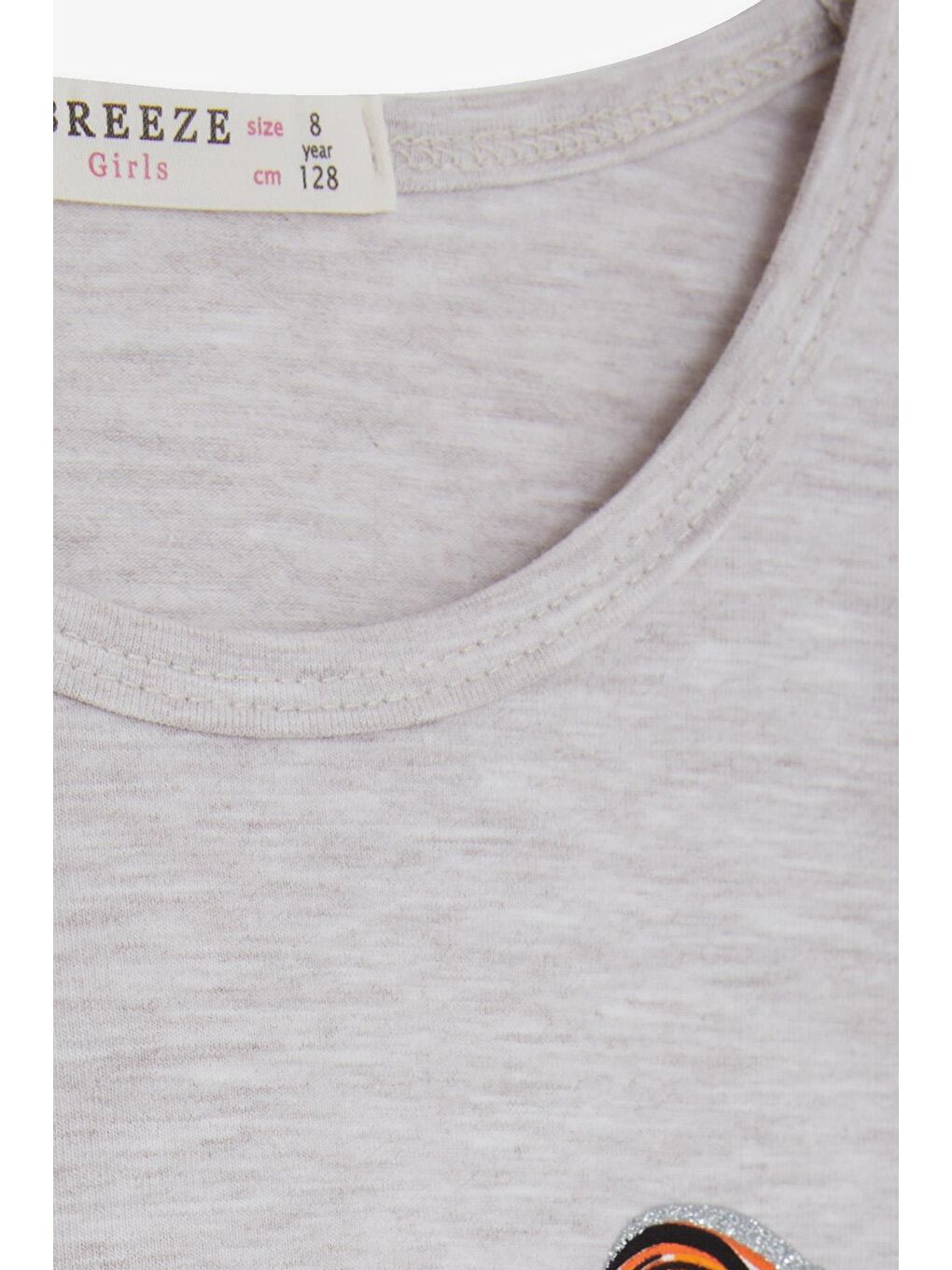 Kız Çocuk Uzun Kollu Tişört Kız Bakılı Bej Melanj (4-9 Yaş)-2