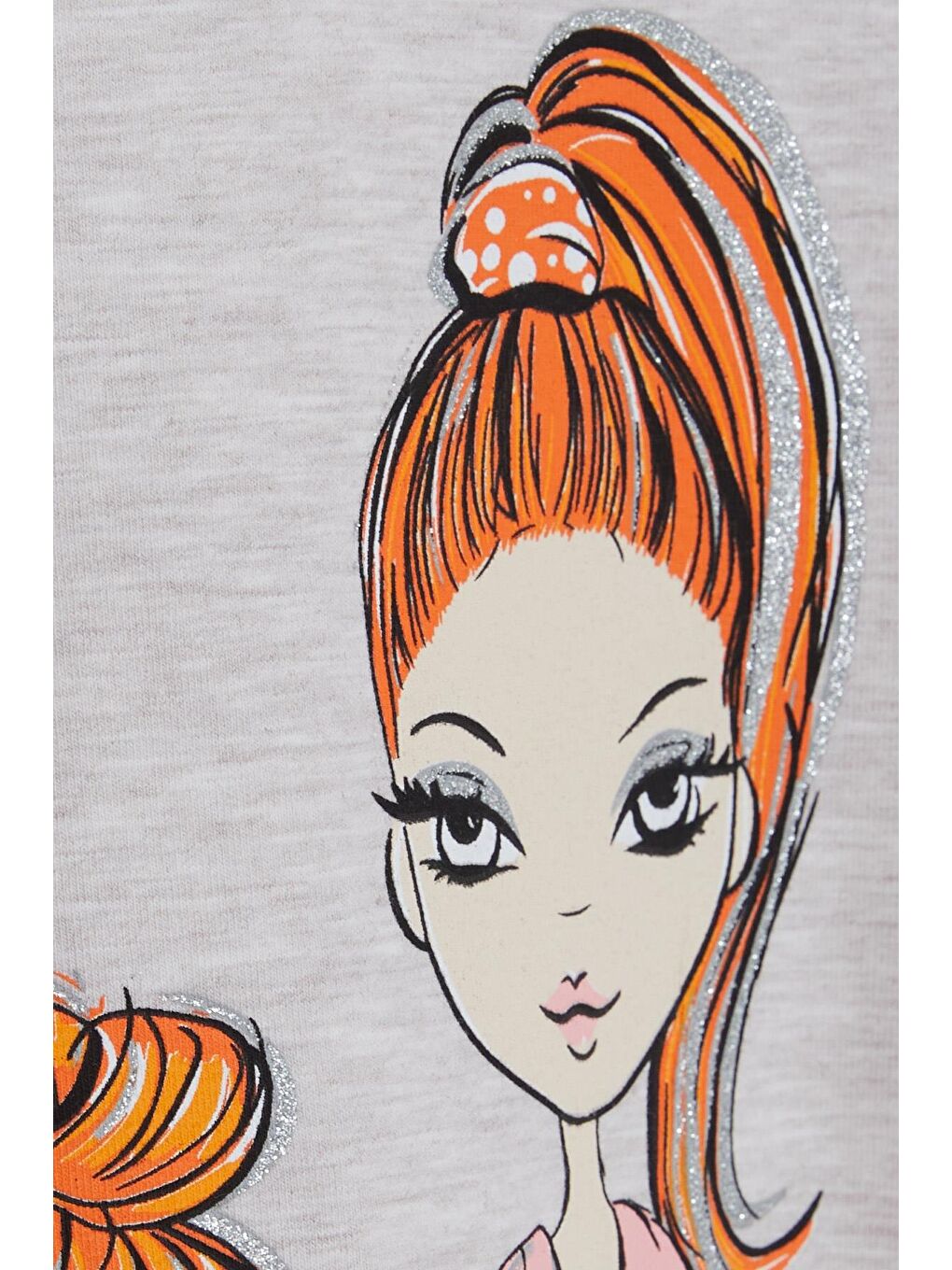 Kız Çocuk Uzun Kollu Tişört Kız Bakılı Bej Melanj (4-9 Yaş)-3