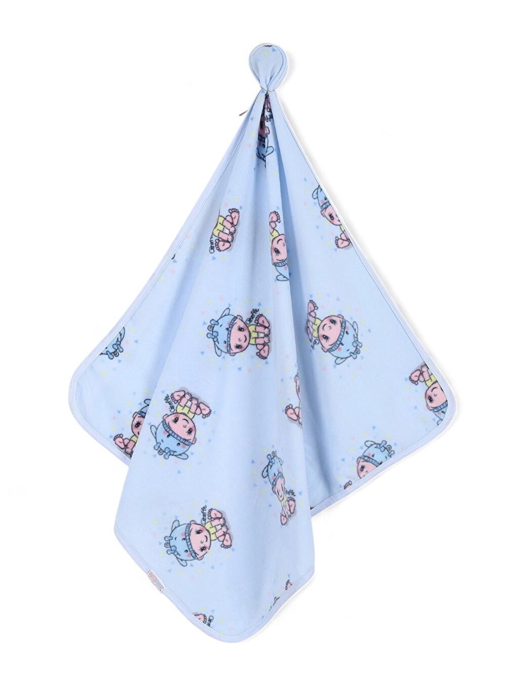 Mavi Bebek Baskılı Polar Bebek Battaniye (en:77cm Boy:87 Cm)-1