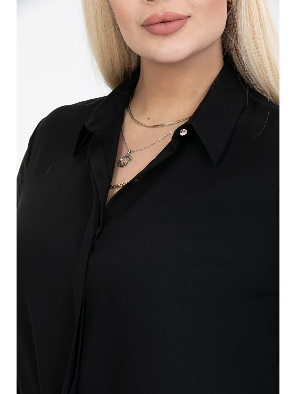 Siyah Jessica Büyük Beden Gömlek