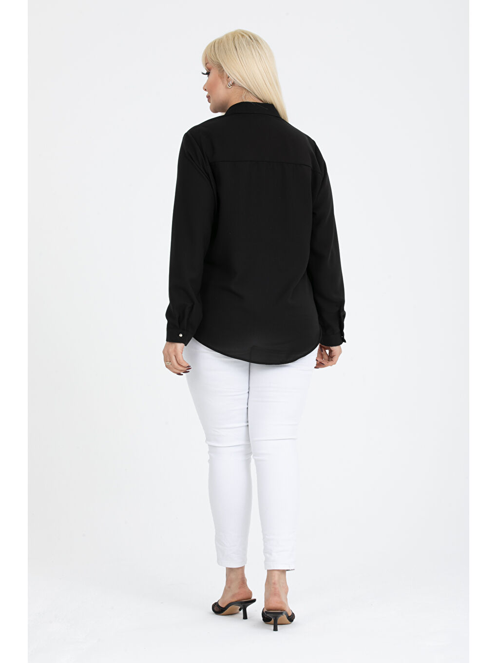 Siyah Jessica Büyük Beden Gömlek-2