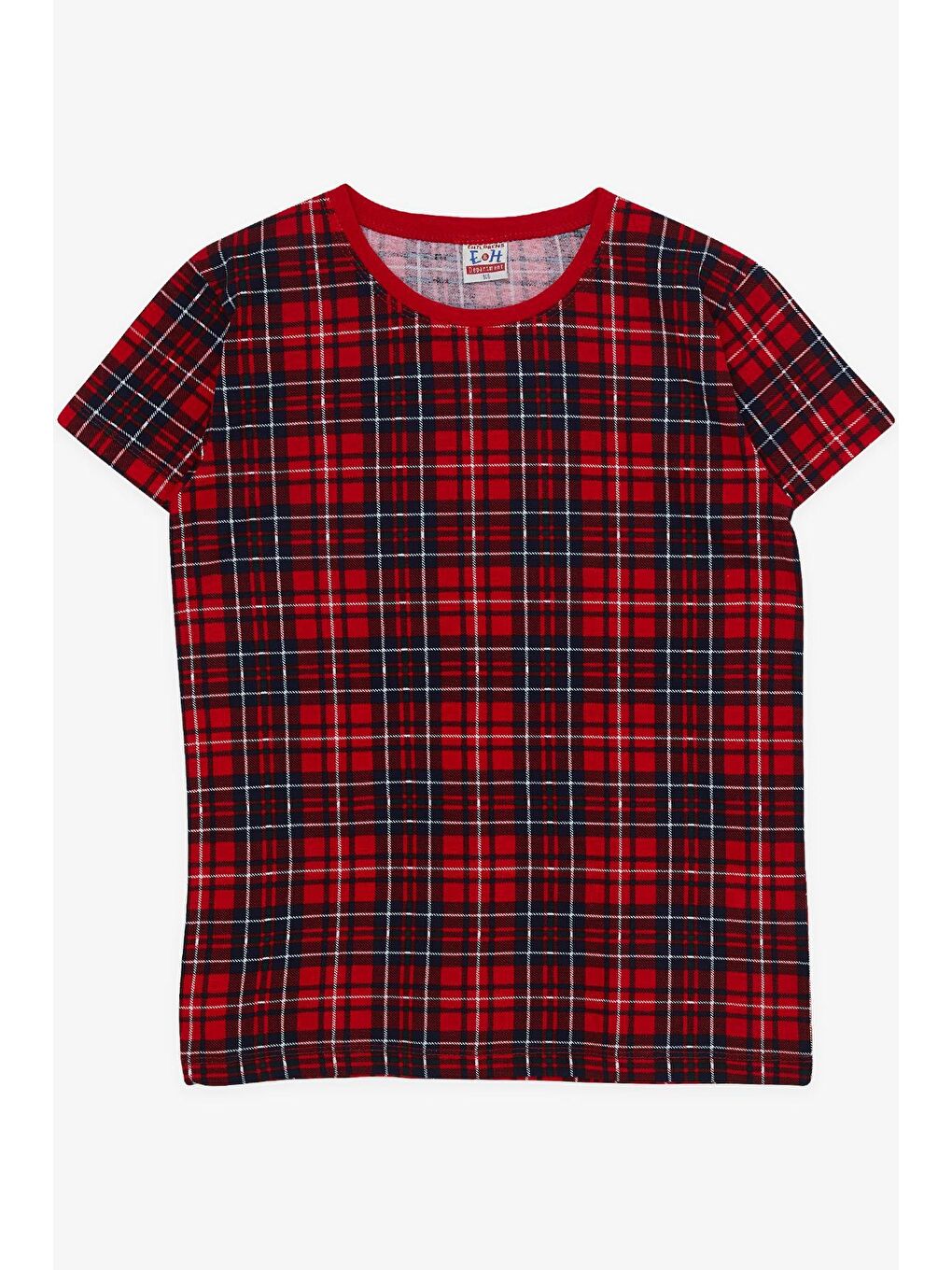 Erkek Çocuk Şortlu Pijama Takımı Ekose Desenli Kırmızı (14 Yaş)-2