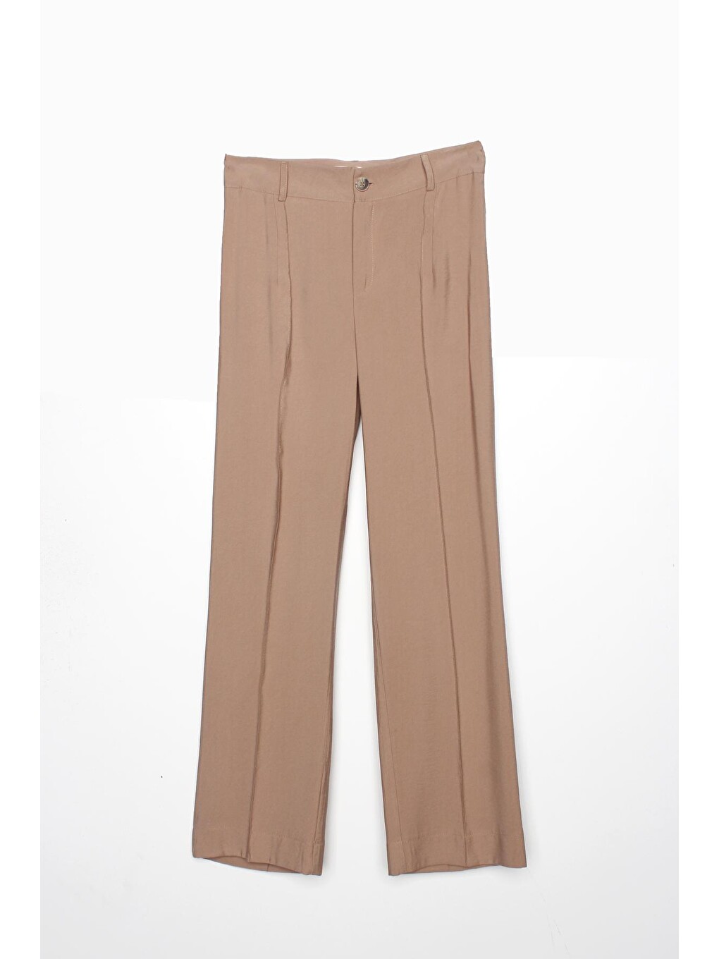 Bej Camel Çimalı Rahat Kalıp Pantolon-4