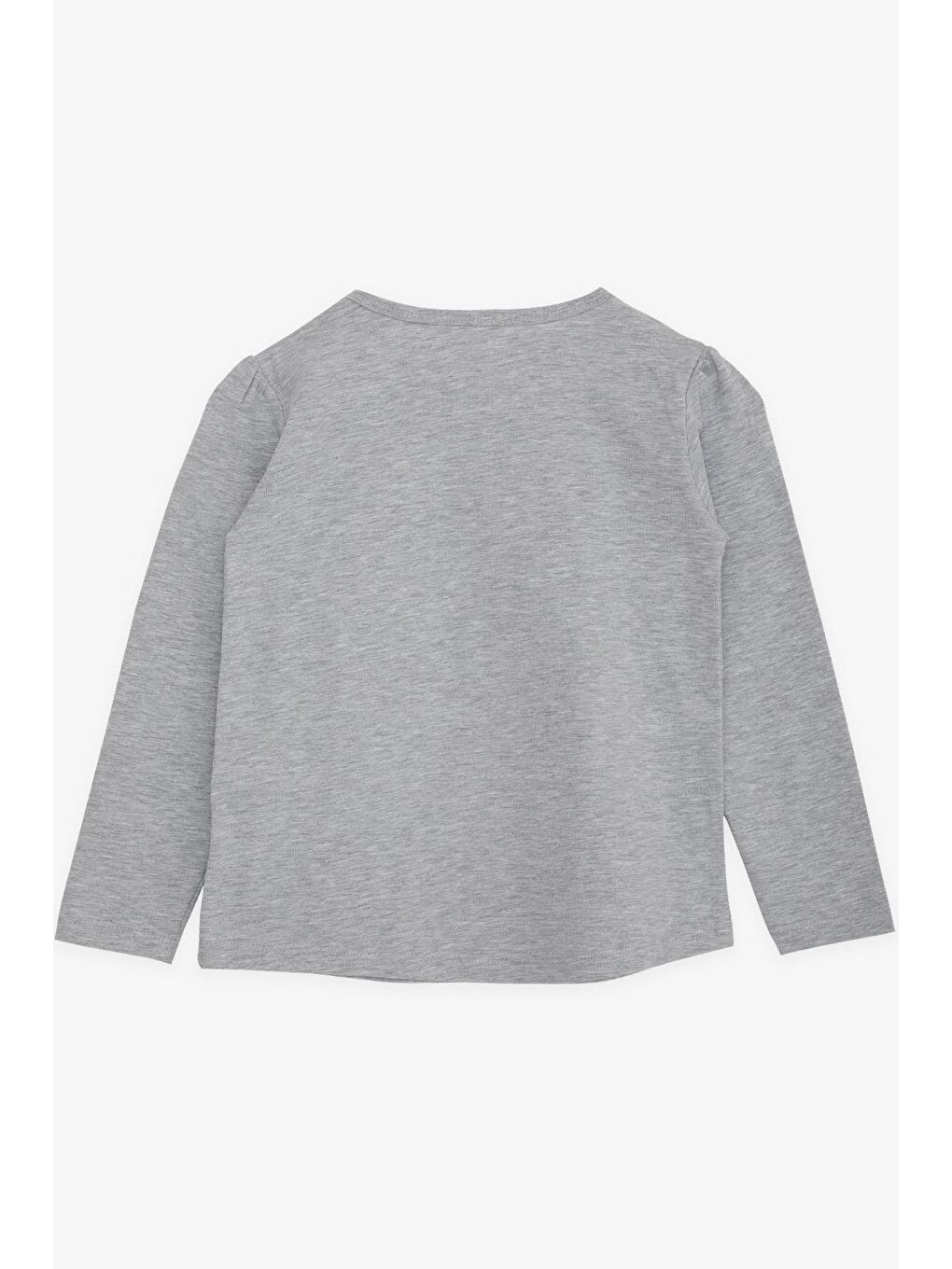 Kız Çocuk Uzun Kollu Tişört Kız Bakılı Gri Melanj (4-8 Yaş)-1