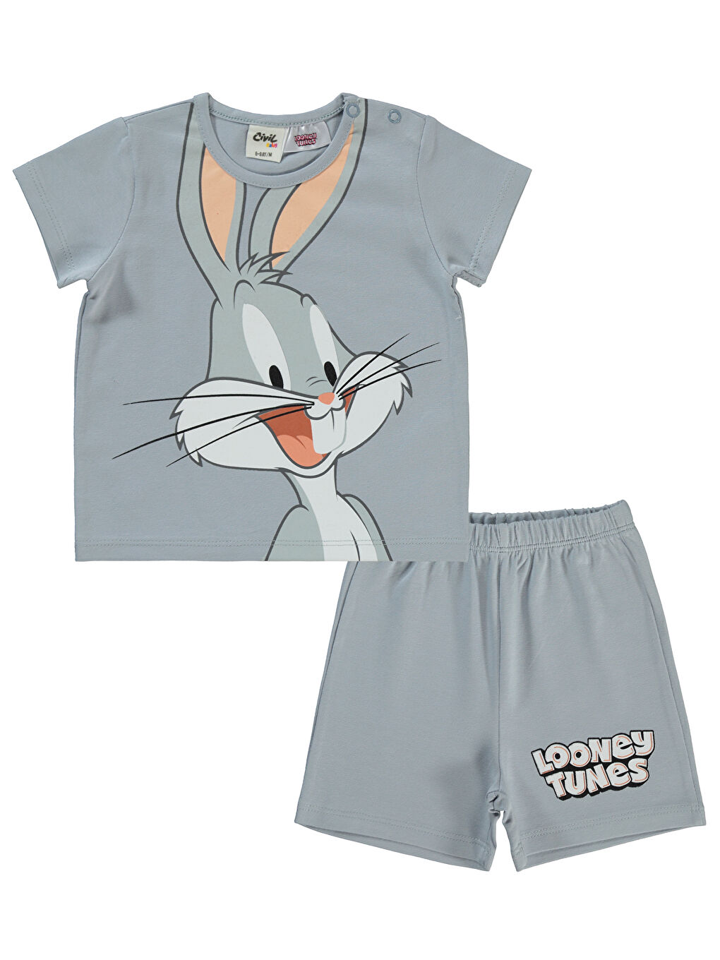 Bugs Bunny Kız Bebek Şortlu Takım 6-18 Ay Mavi