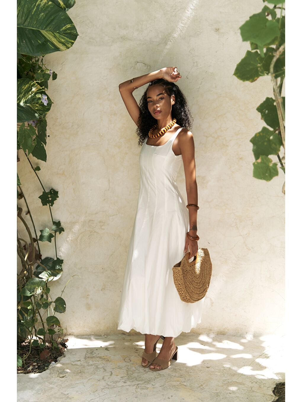 Garda Uzun Ekru Balon Elbise-1