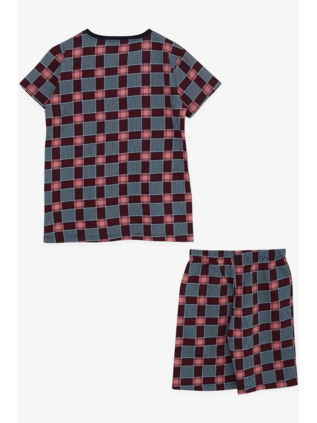 Kız Çocuk Şortlu Pijama Takımı Ekose Desenli Karışık Renk (10-13 Yaş)-1