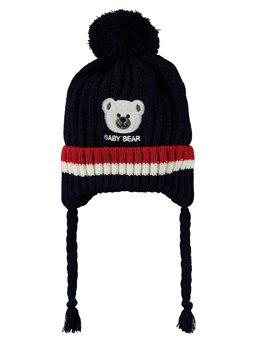 Baby Baby Bear Nakış Desen 0-24 Ay Atkı Bere Eldiven Set - Lacivert Standart-1