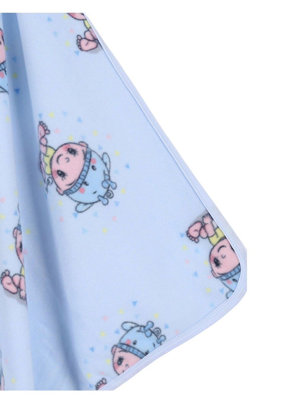 Mavi Bebek Baskılı Polar Bebek Battaniye (en:77cm Boy:87 Cm)-3