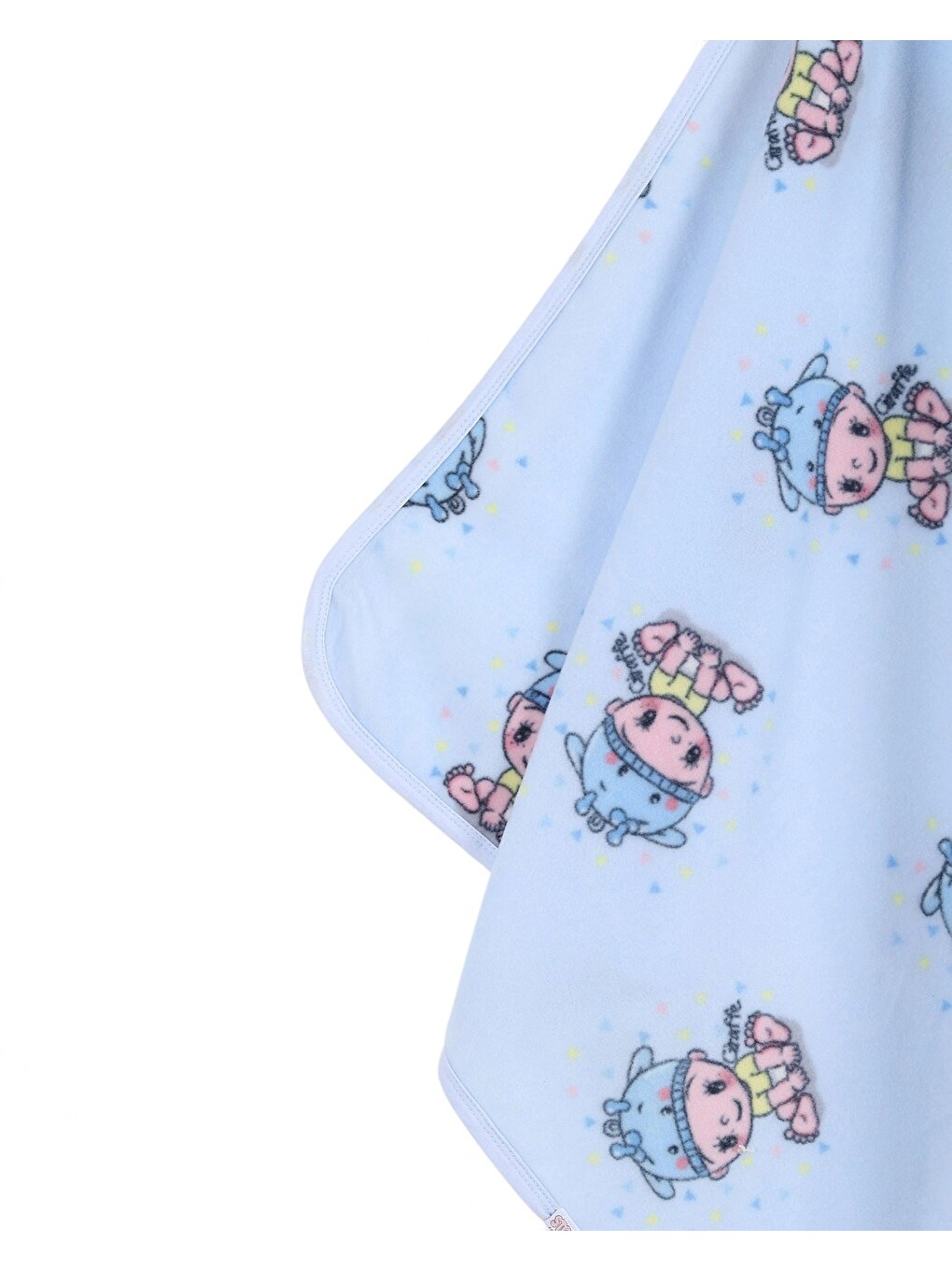 Mavi Bebek Baskılı Polar Bebek Battaniye (en:77cm Boy:87 Cm)-4
