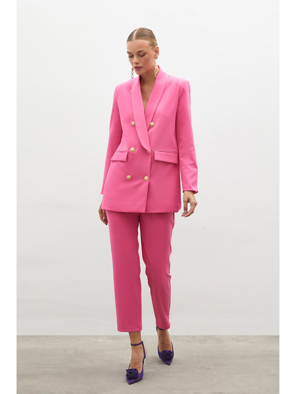 Korsaj Detaylı Pantolon - Pembe-1