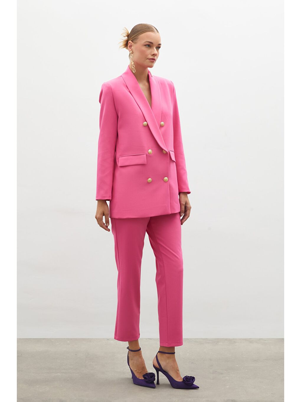 Korsaj Detaylı Pantolon - Pembe-2