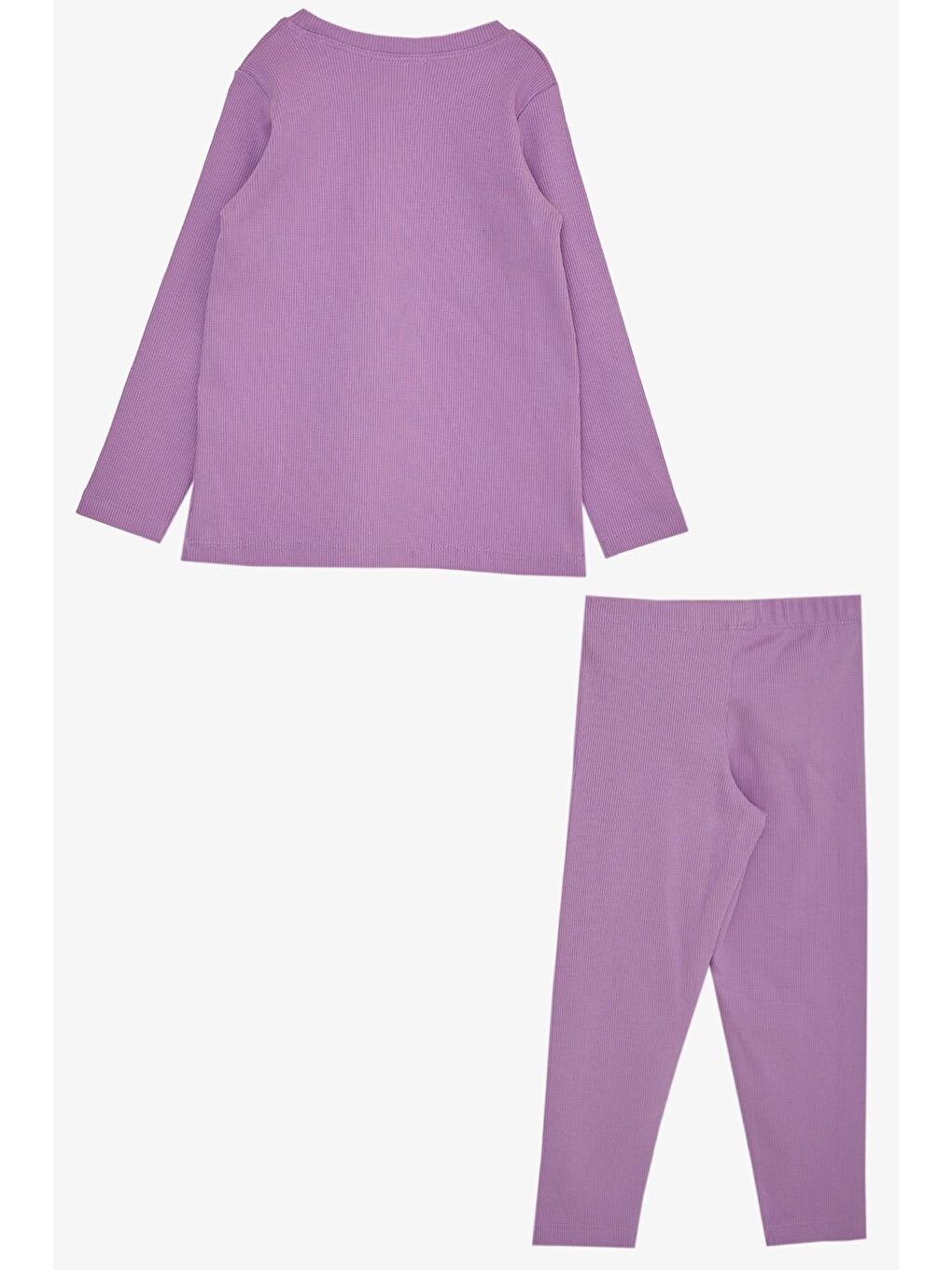 Kız Çocuk Taytlı Takım Oyuncak Ayıcık Aksesuarlı Lila (2-6 Yaş)-1