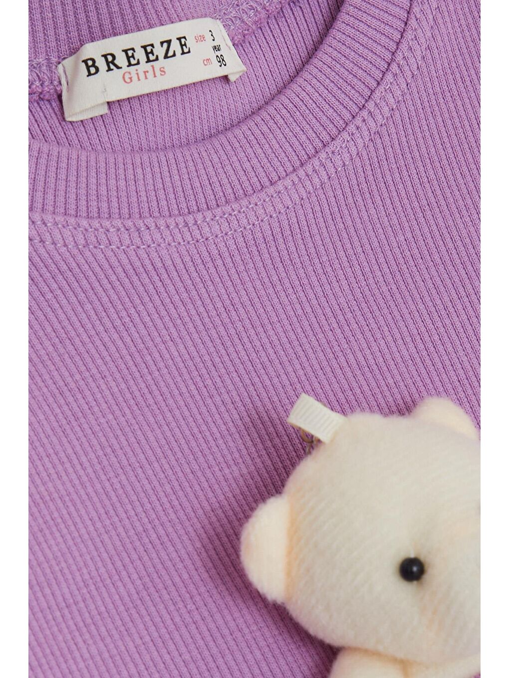 Kız Çocuk Taytlı Takım Oyuncak Ayıcık Aksesuarlı Lila (2-6 Yaş)-4