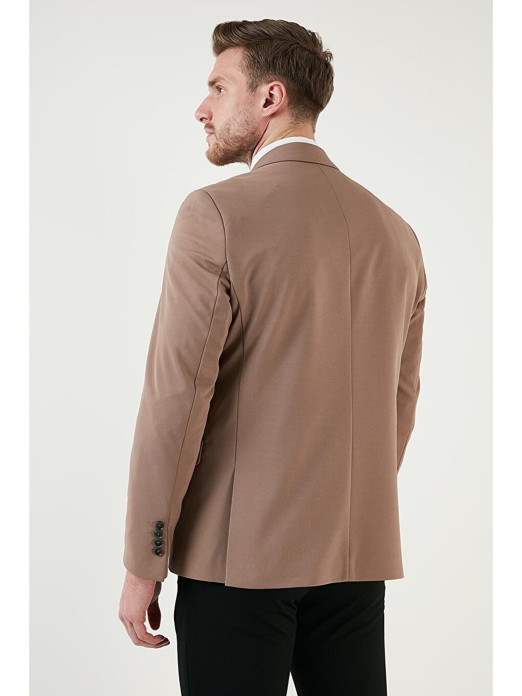 Bej Slim Fit 6 Drop Çift Yırtmaçlı Blazer Ceket BASELNA-3
