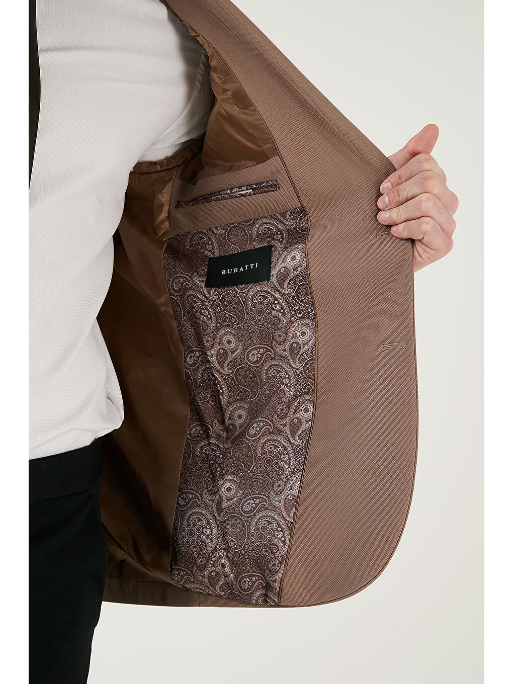 Bej Slim Fit 6 Drop Çift Yırtmaçlı Blazer Ceket BASELNA-4