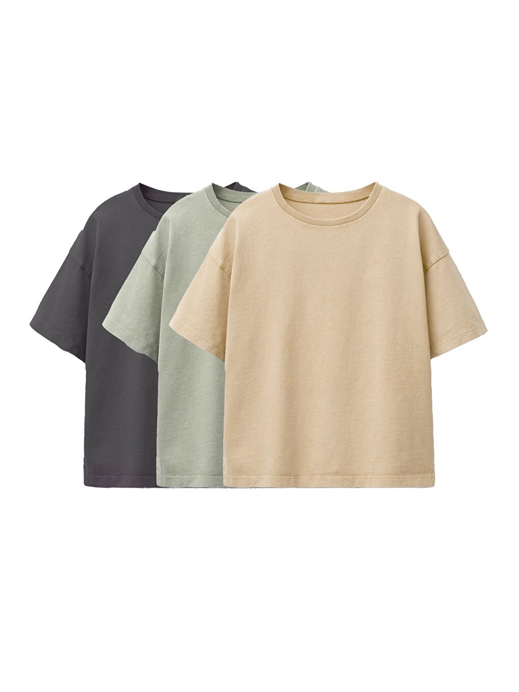 Beyaz Unisex Basic Kısa Kollu Çocuk T-Shirt-1