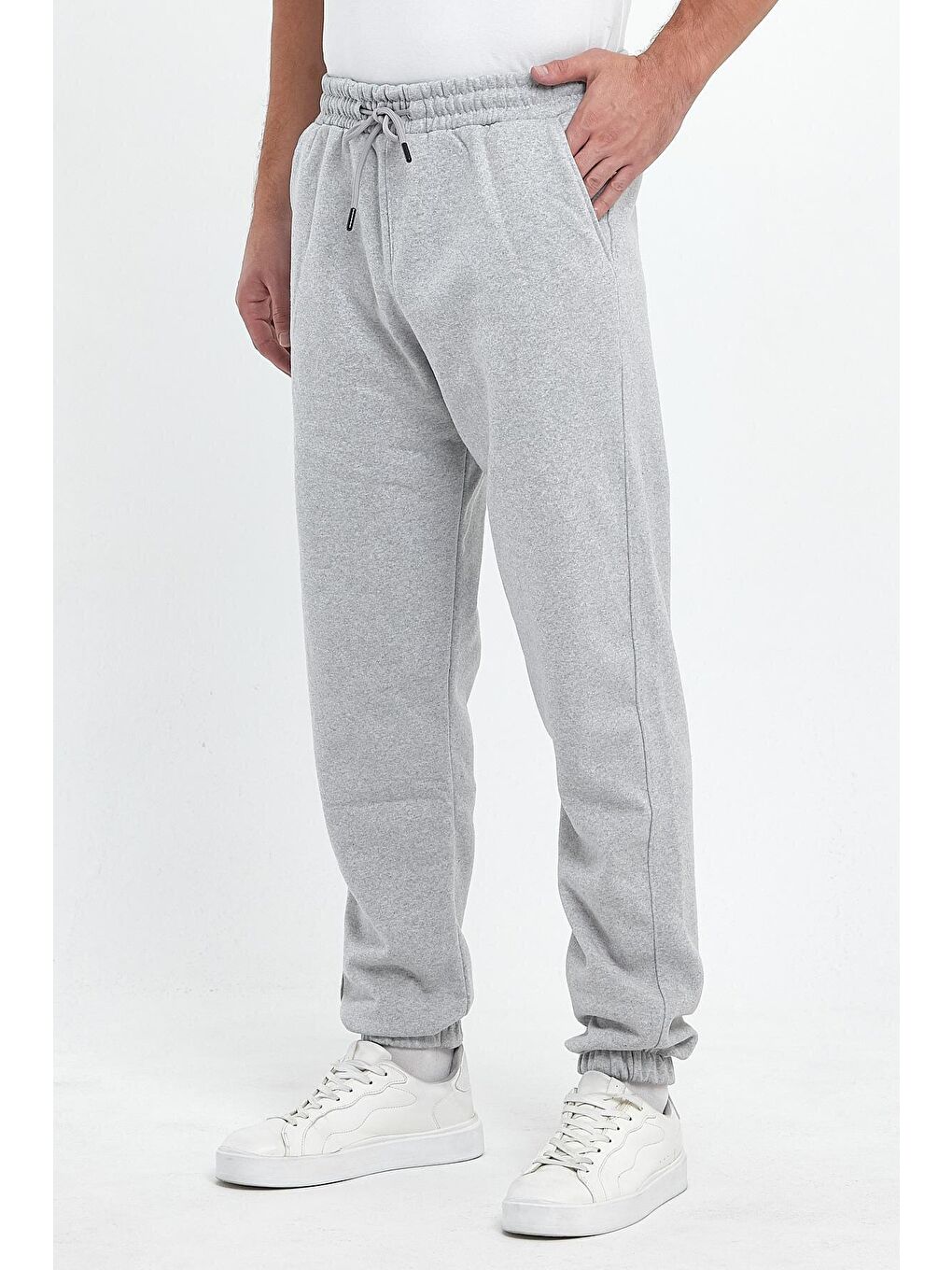 Gri Regular Fit Beli Lastikli Rahat Pamuklu Erkek Eşofman Altı RF0449-1