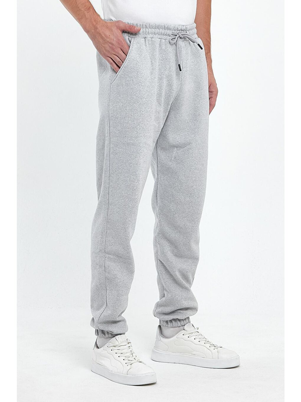 Gri Regular Fit Beli Lastikli Rahat Pamuklu Erkek Eşofman Altı RF0449-2