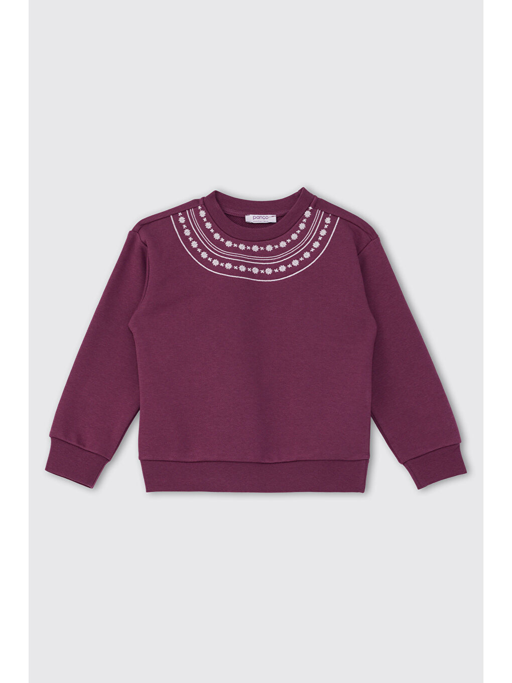 Kız Çocuk Nakışlı Mürdüm Sweatshirt-2