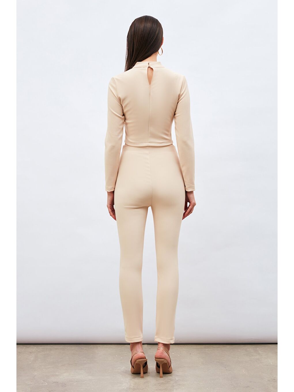 Düğme Detaylı Pantolon - Bej-6