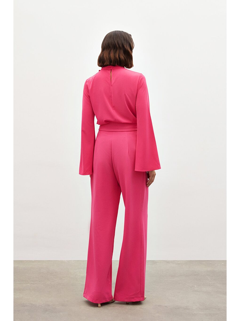 Bel Detaylı Pantolon - Pembe-4