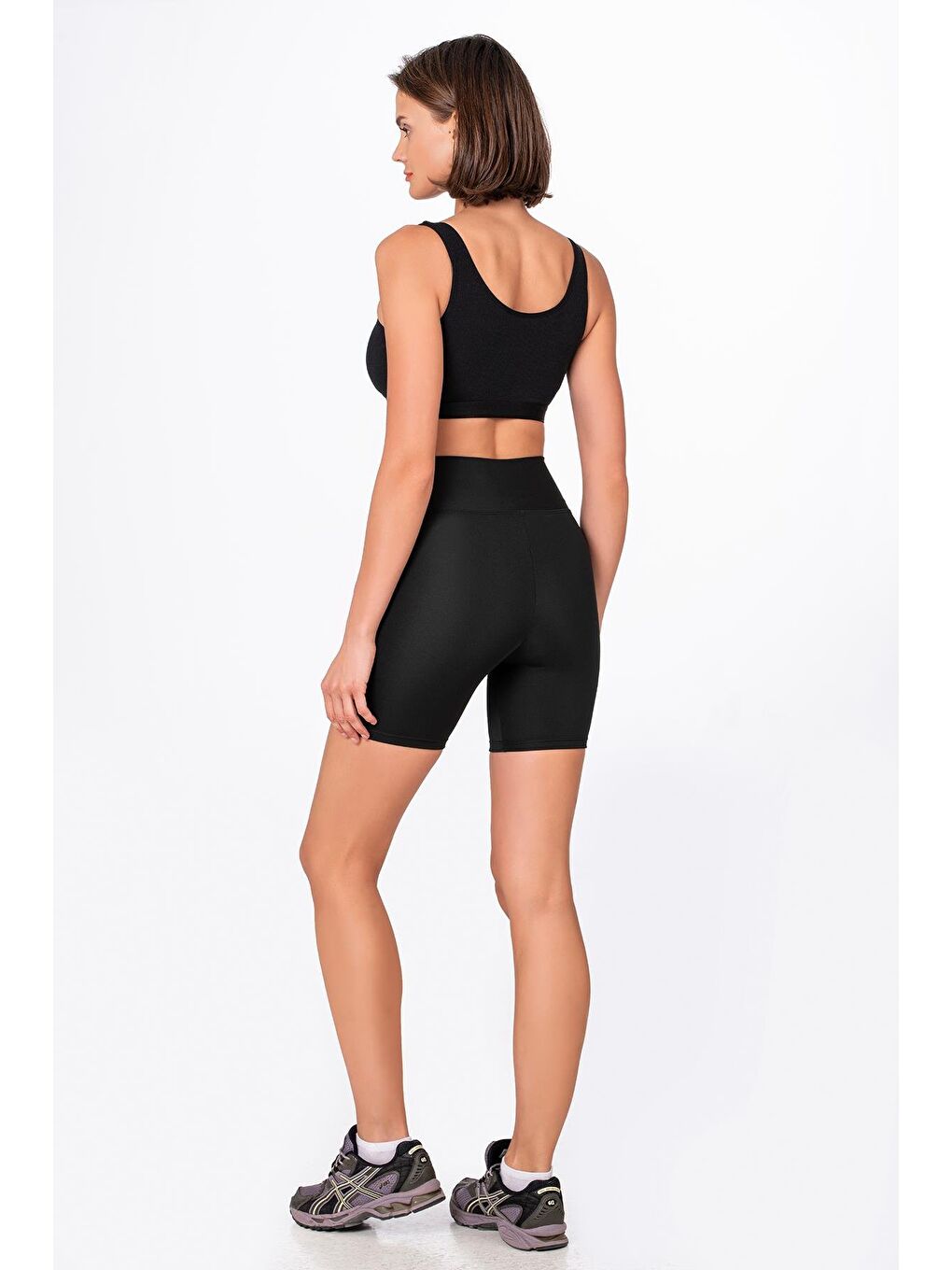 Siyah Kadın Şort Tayt-1