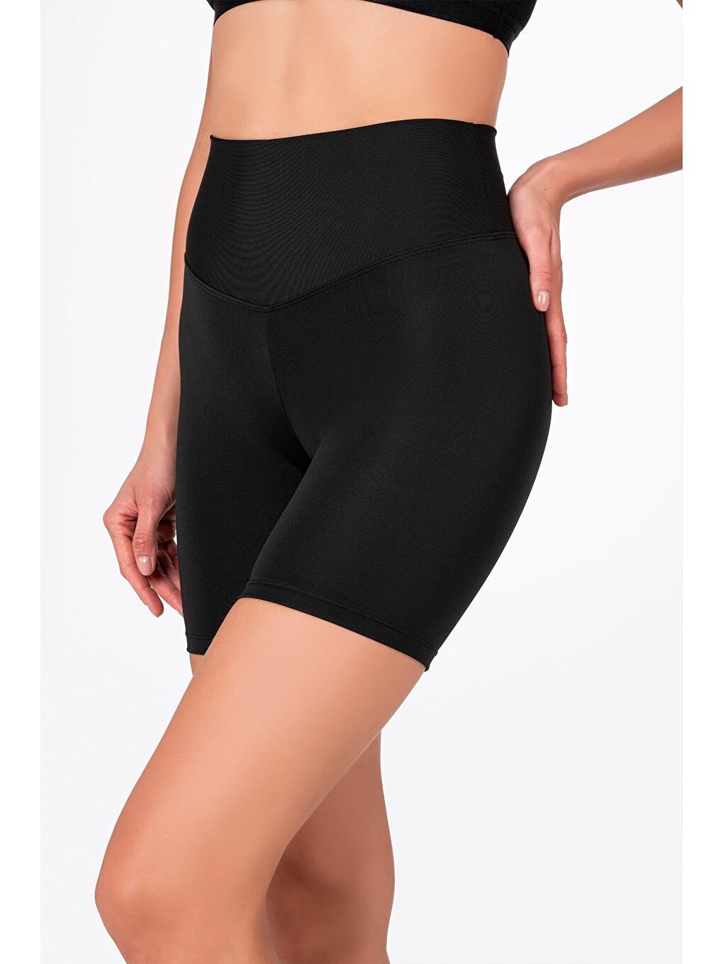 Siyah Kadın Şort Tayt-2