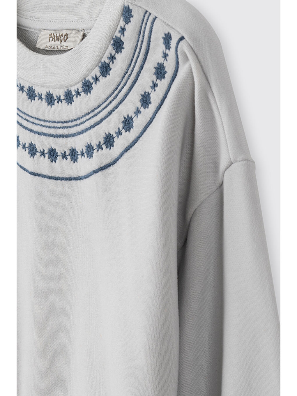 Kız Çocuk Nakışlı Gri Sweatshirt-3