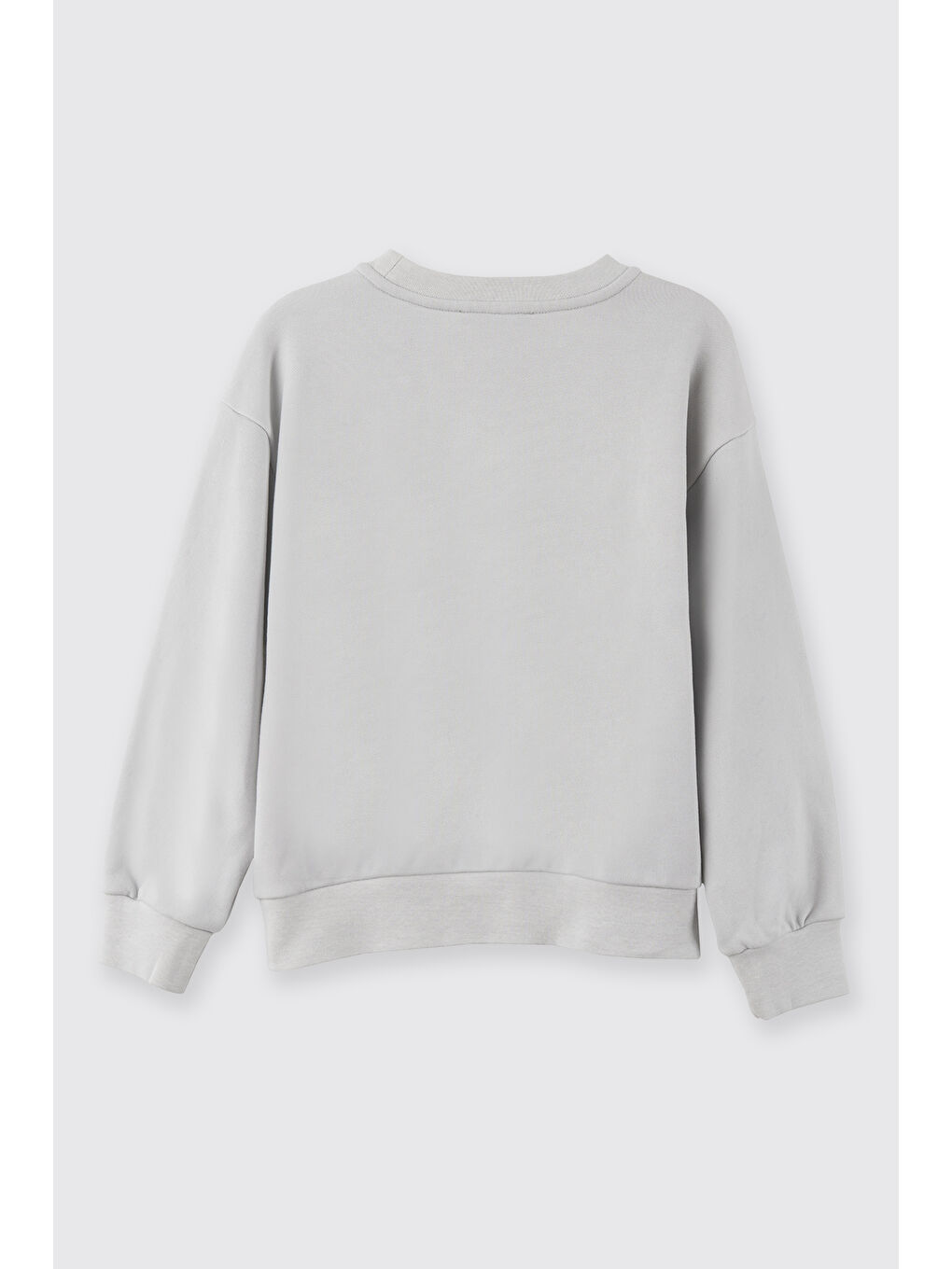 Kız Çocuk Nakışlı Gri Sweatshirt-5