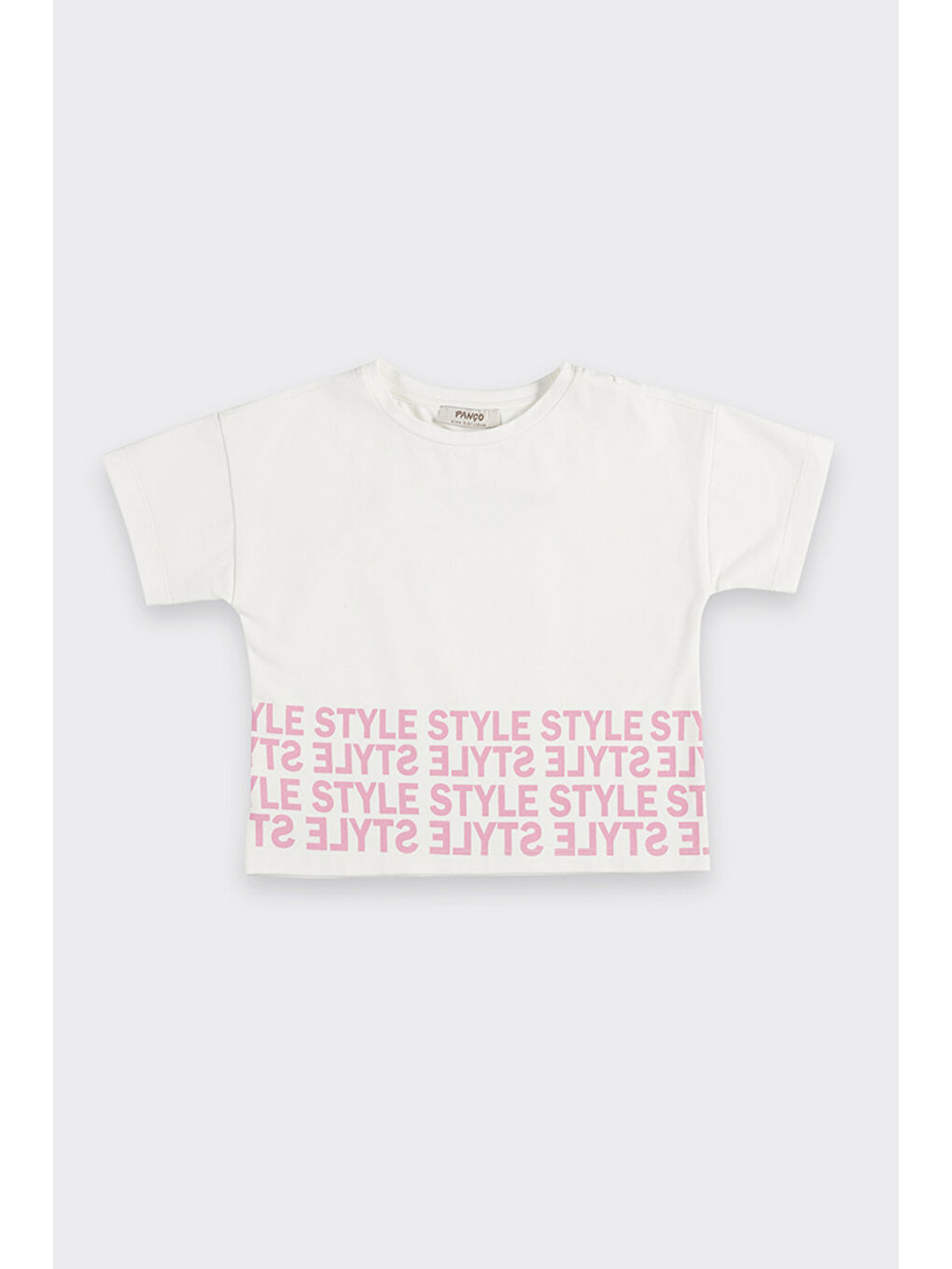 Kız Çocuk Sırtı Pencere Detaylı Beyaz Tişört-4