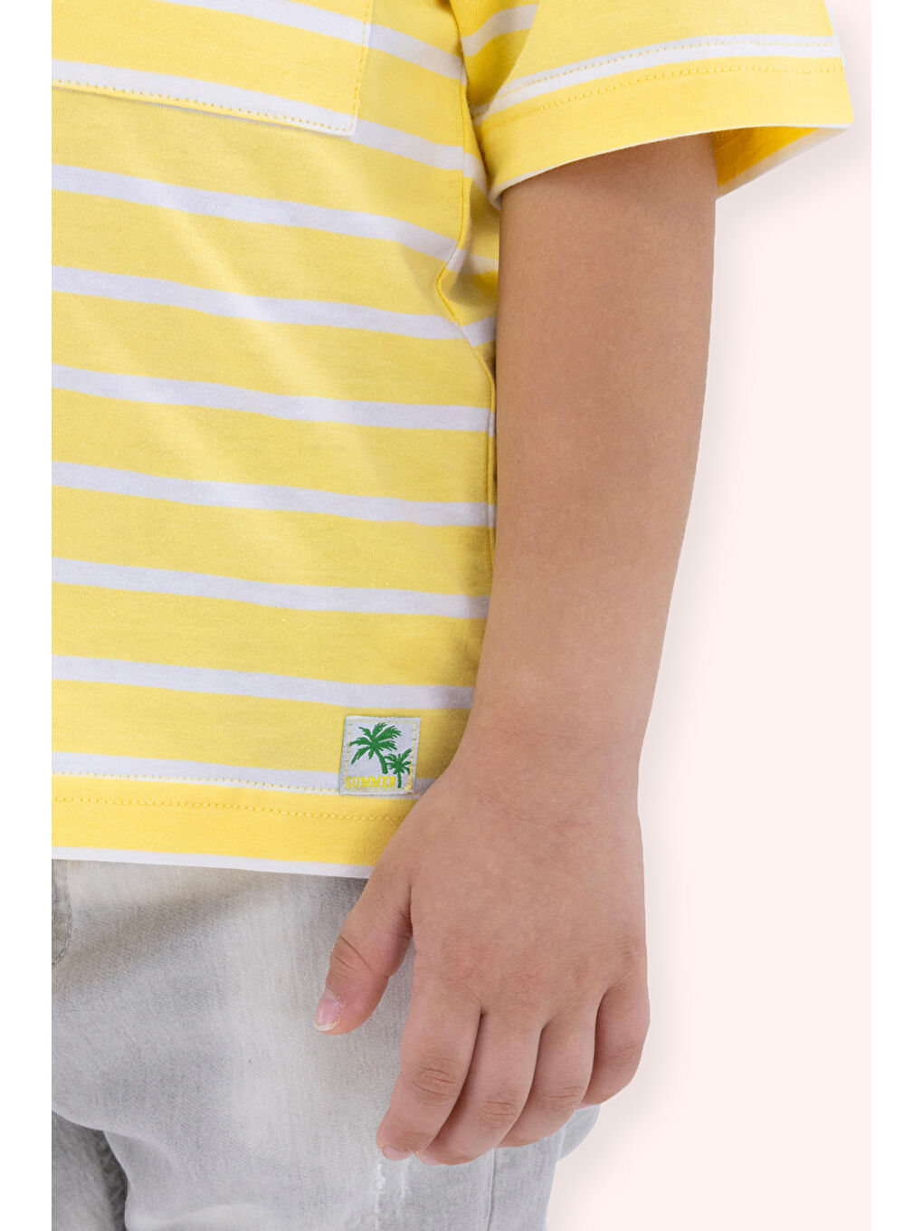 Erkek Çocuk Çizgili Sarı Tişört-1