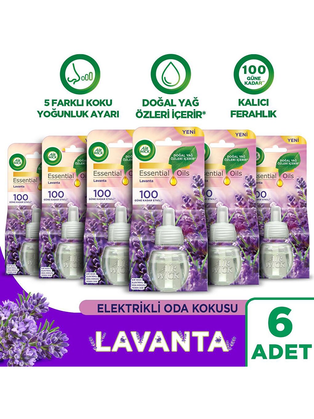 Air Wick Renksiz Elektrikli Oda Kokusu Yedek Şişe Lavanta x 6