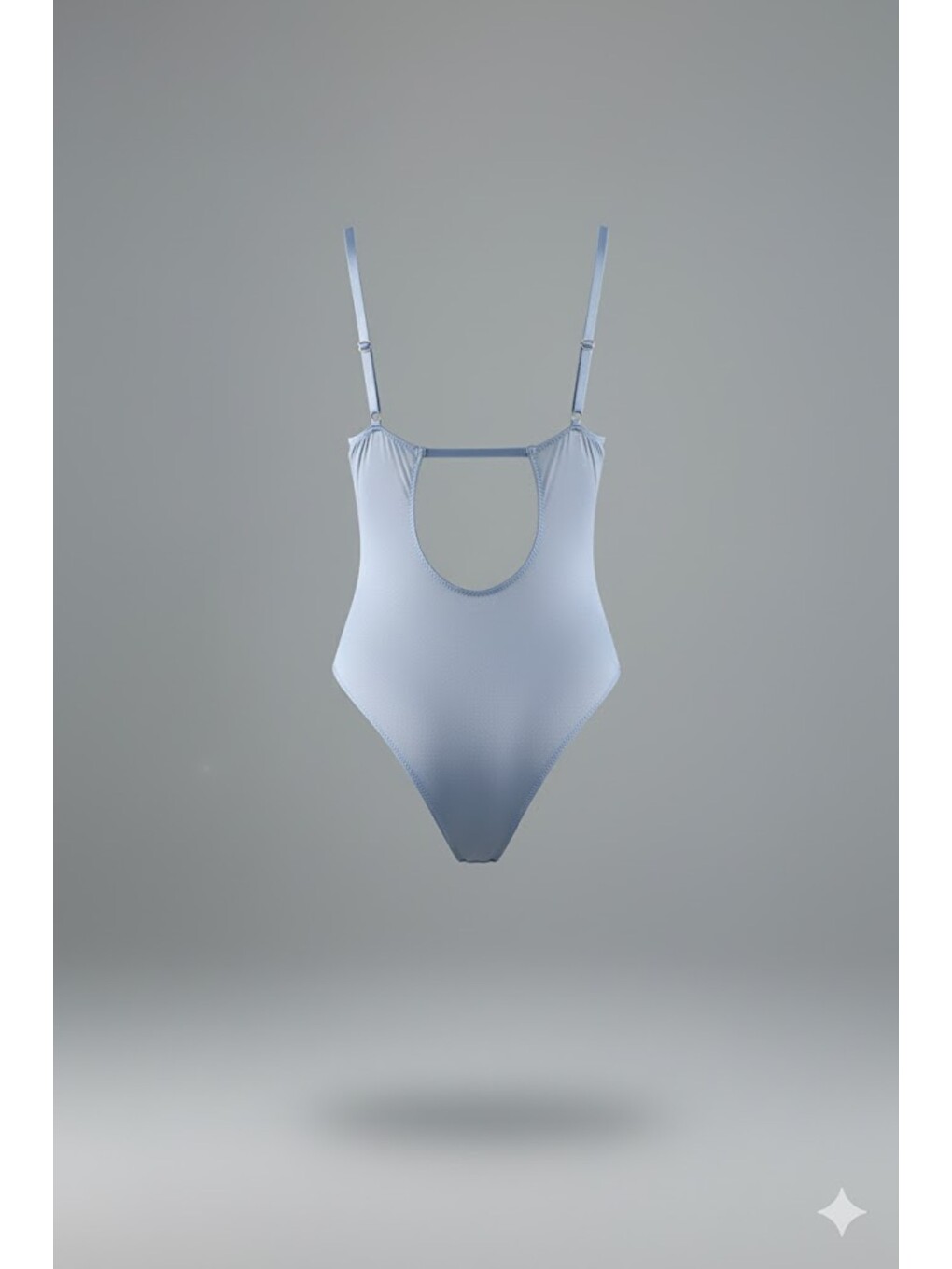 Desteksiz Dantelli Çıtçıtlı Body C15082 Mavi-1