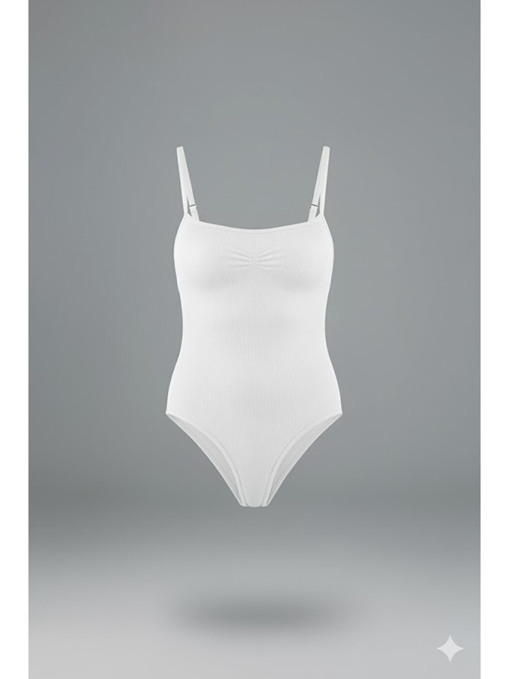 C11923 İp Askılı Dikişsiz Çıtçıtlı Body Beyaz