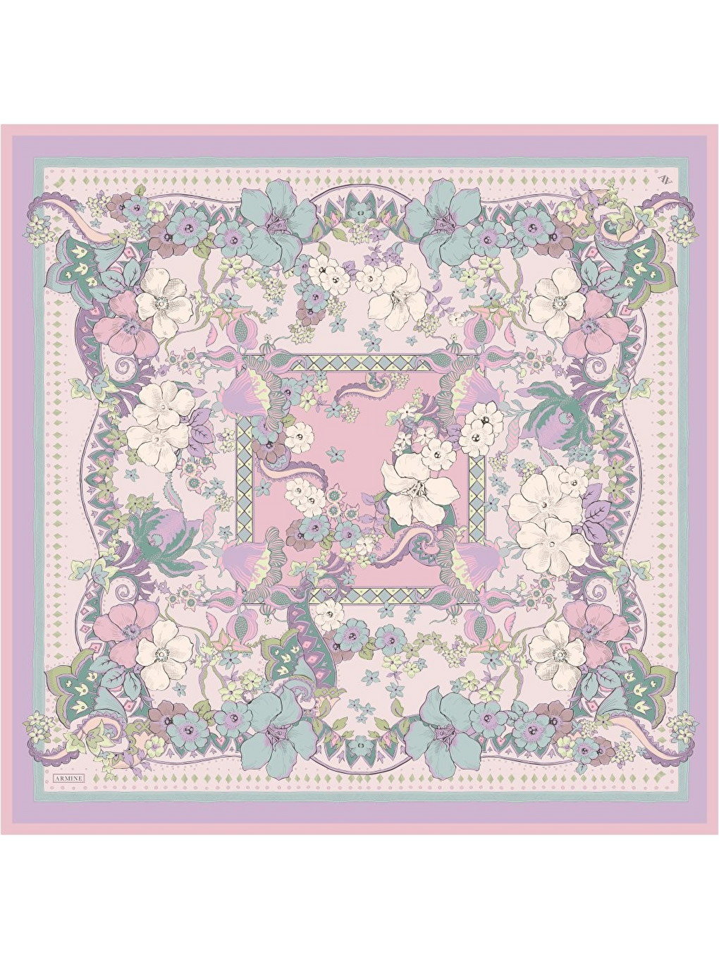 Pembe Saf İpek Twill Eşarp 9535D 87-4