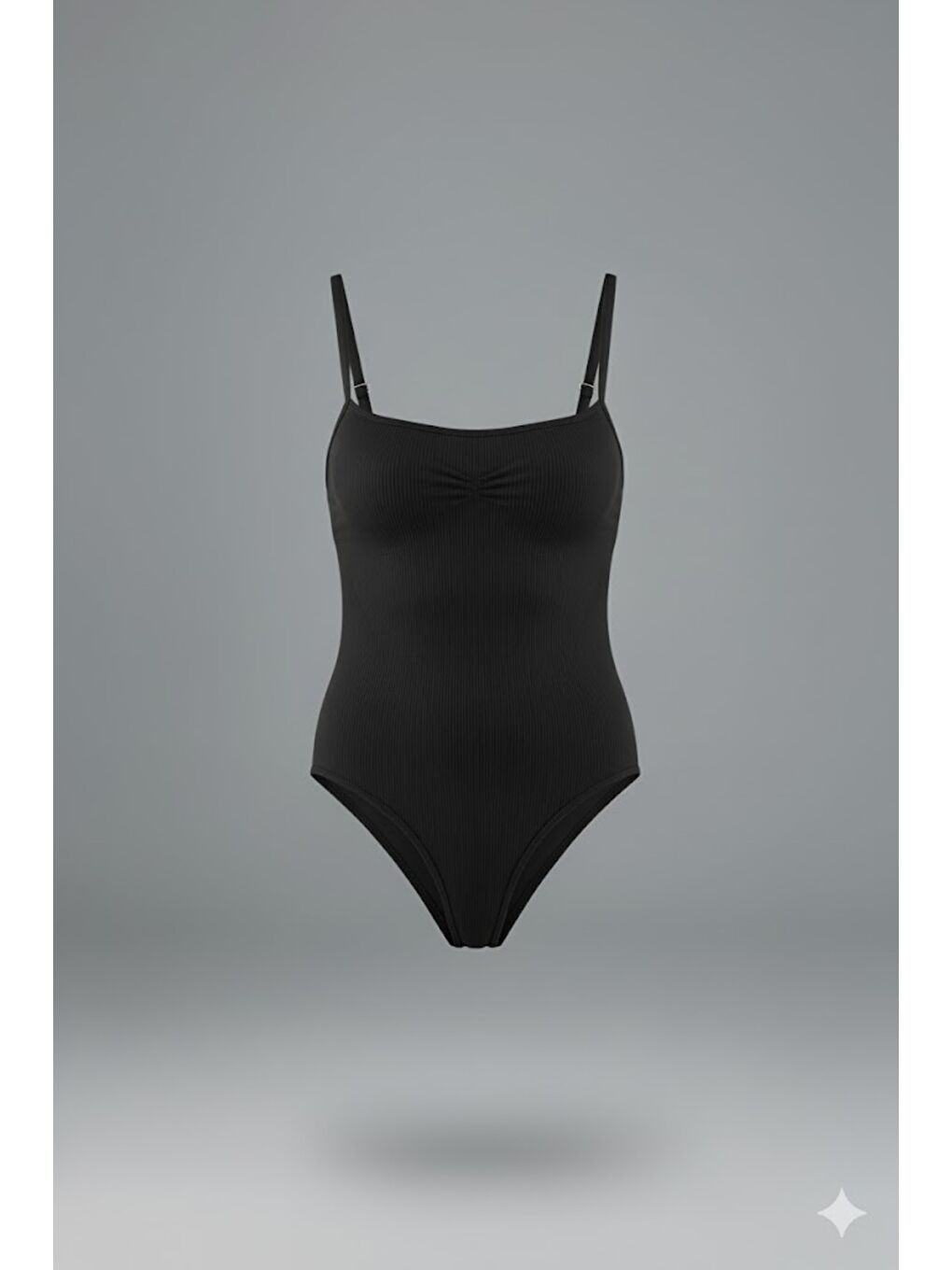 C11923 İp Askılı Dikişsiz Çıtçıtlı Body Siyah