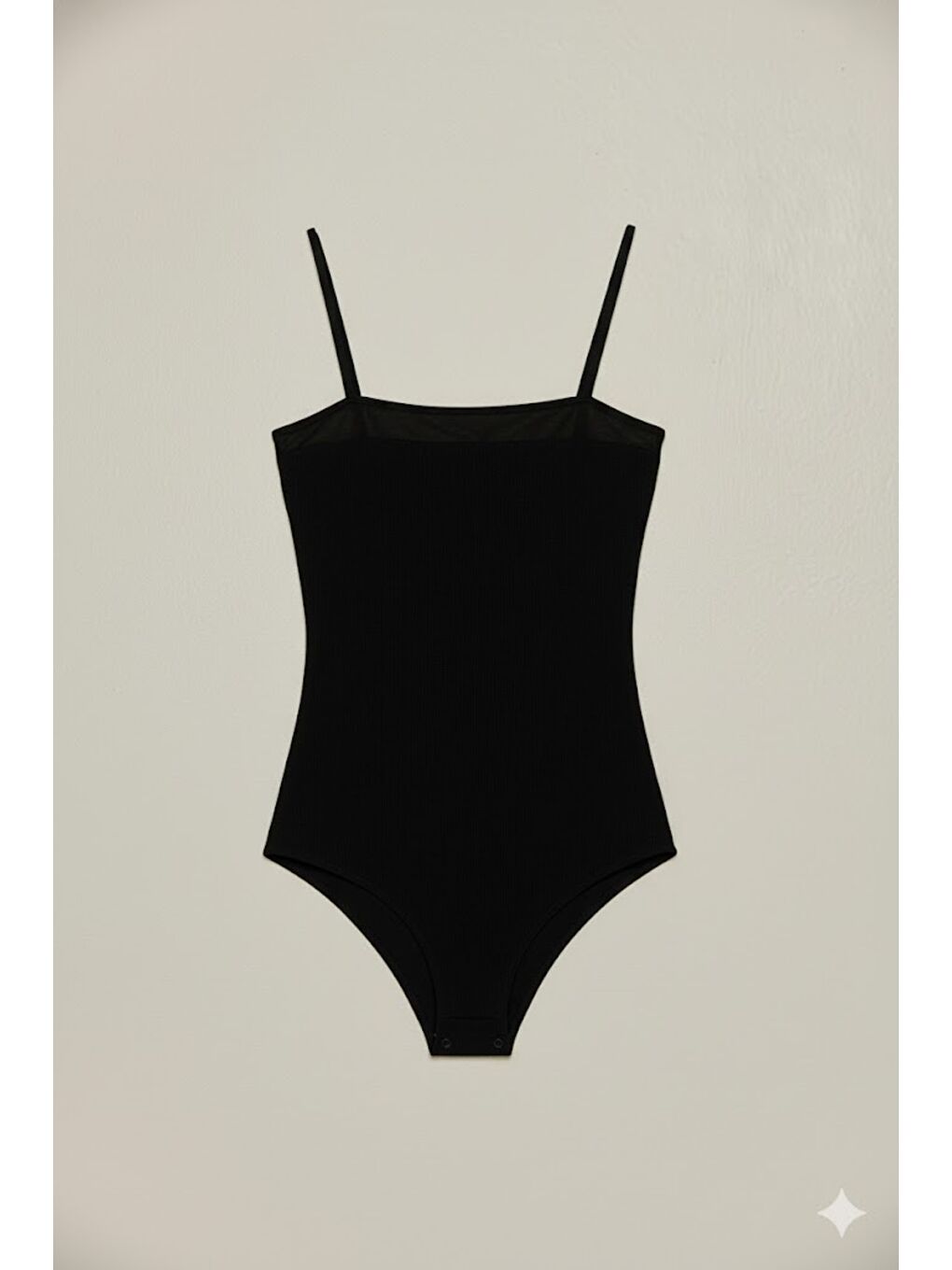 C11923 İp Askılı Dikişsiz Çıtçıtlı Body Siyah-1