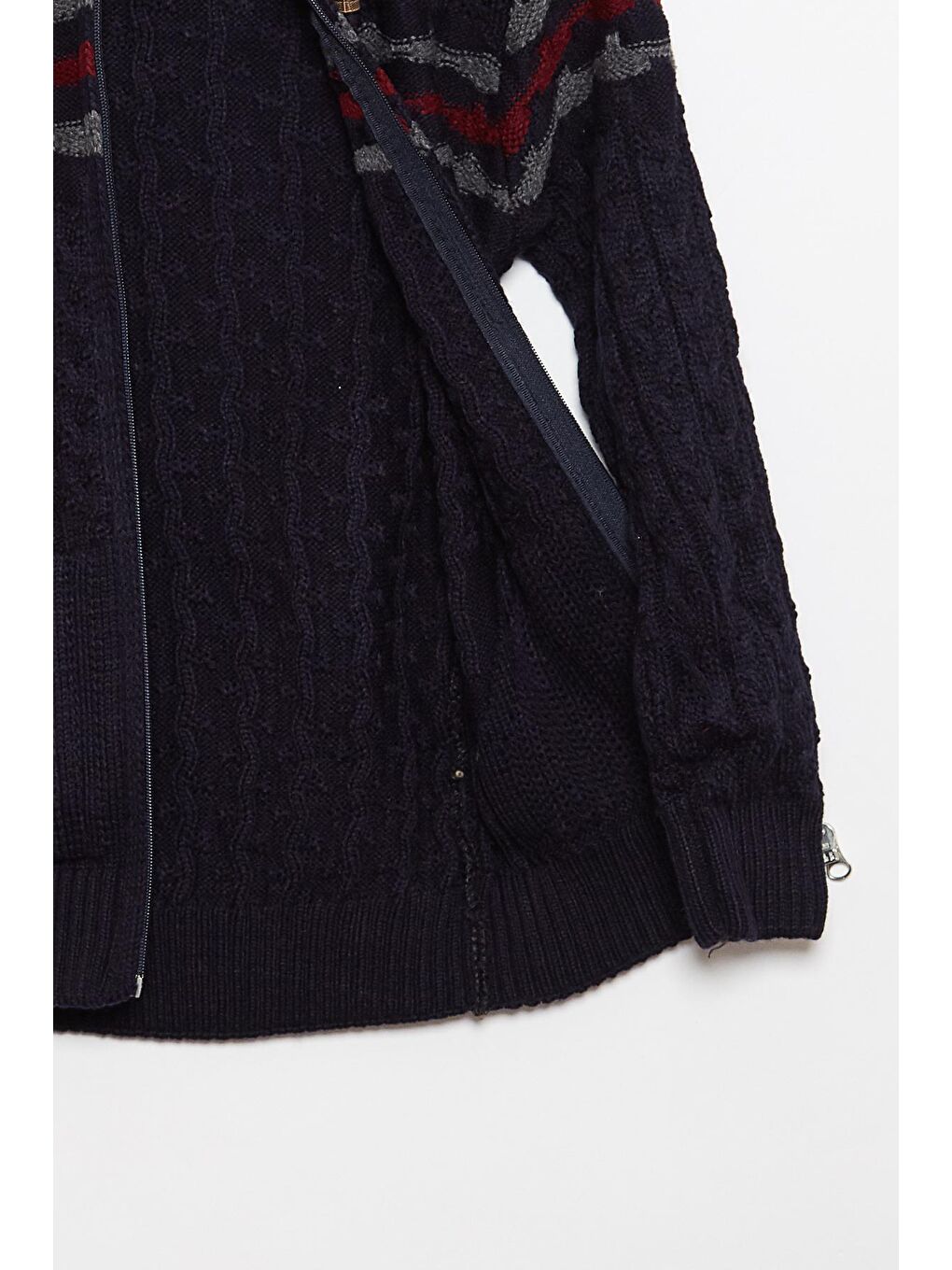 Lacivert Kürk Detaylı Triko Erkek Çocuk Hırka-2