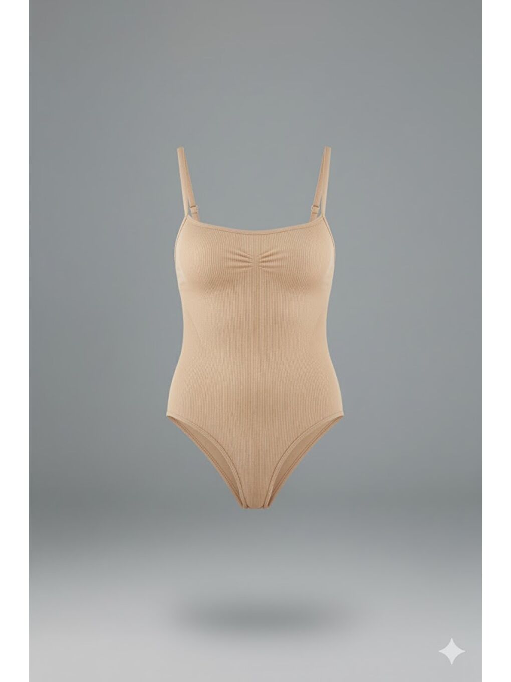Bej C11923 İp Askılı Dikişsiz Çıtçıtlı Body Ten