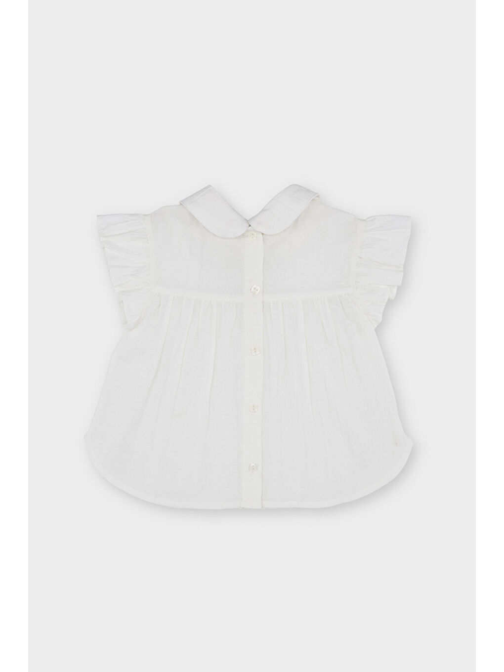 Kız Bebek Apkile Yakalı Ekru Bluz-1