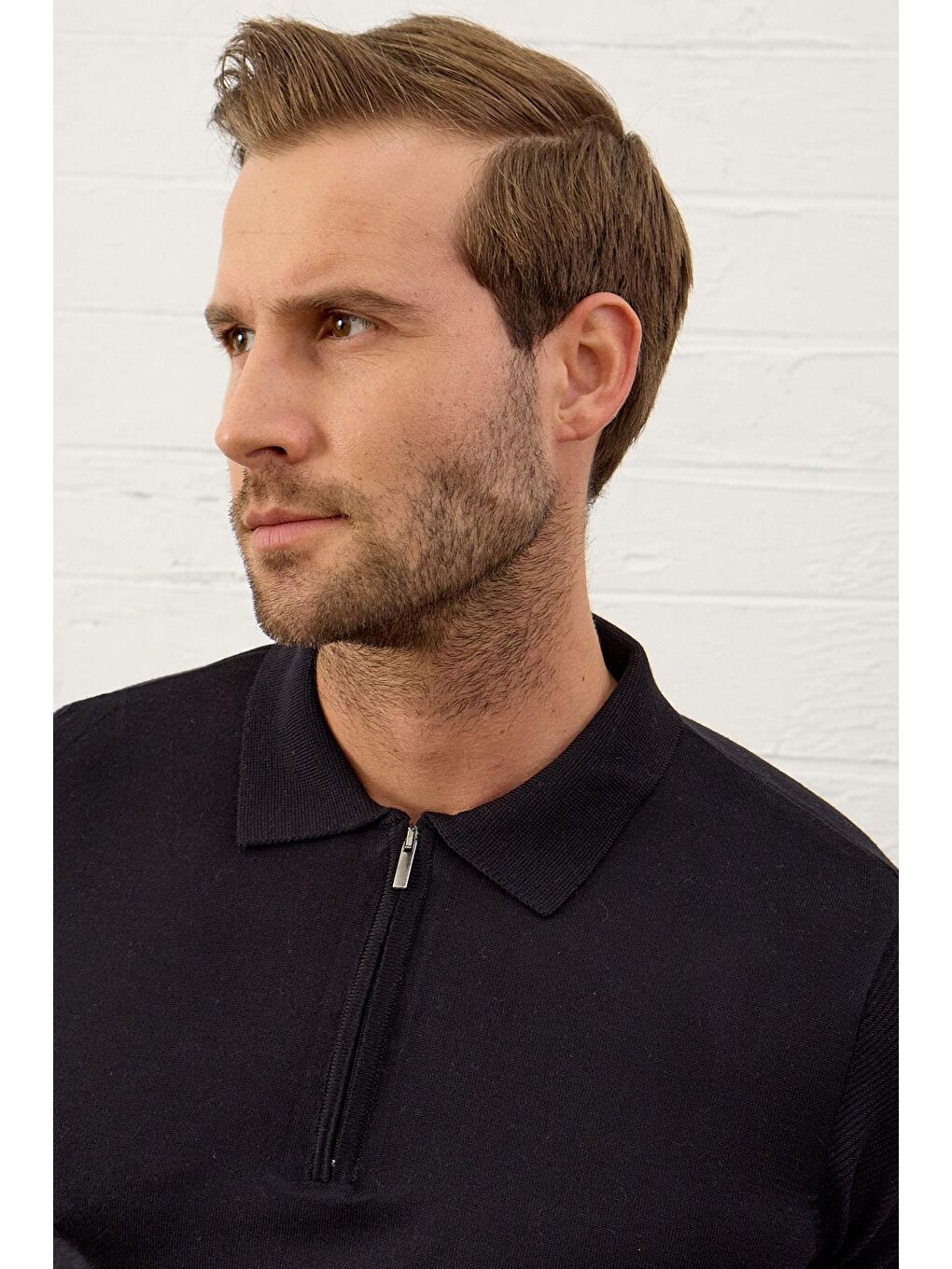 Danger Erkek Basic Slim-Fit Polo Yaka Yazlık Triko Tişört Koyu Lacivert - 2