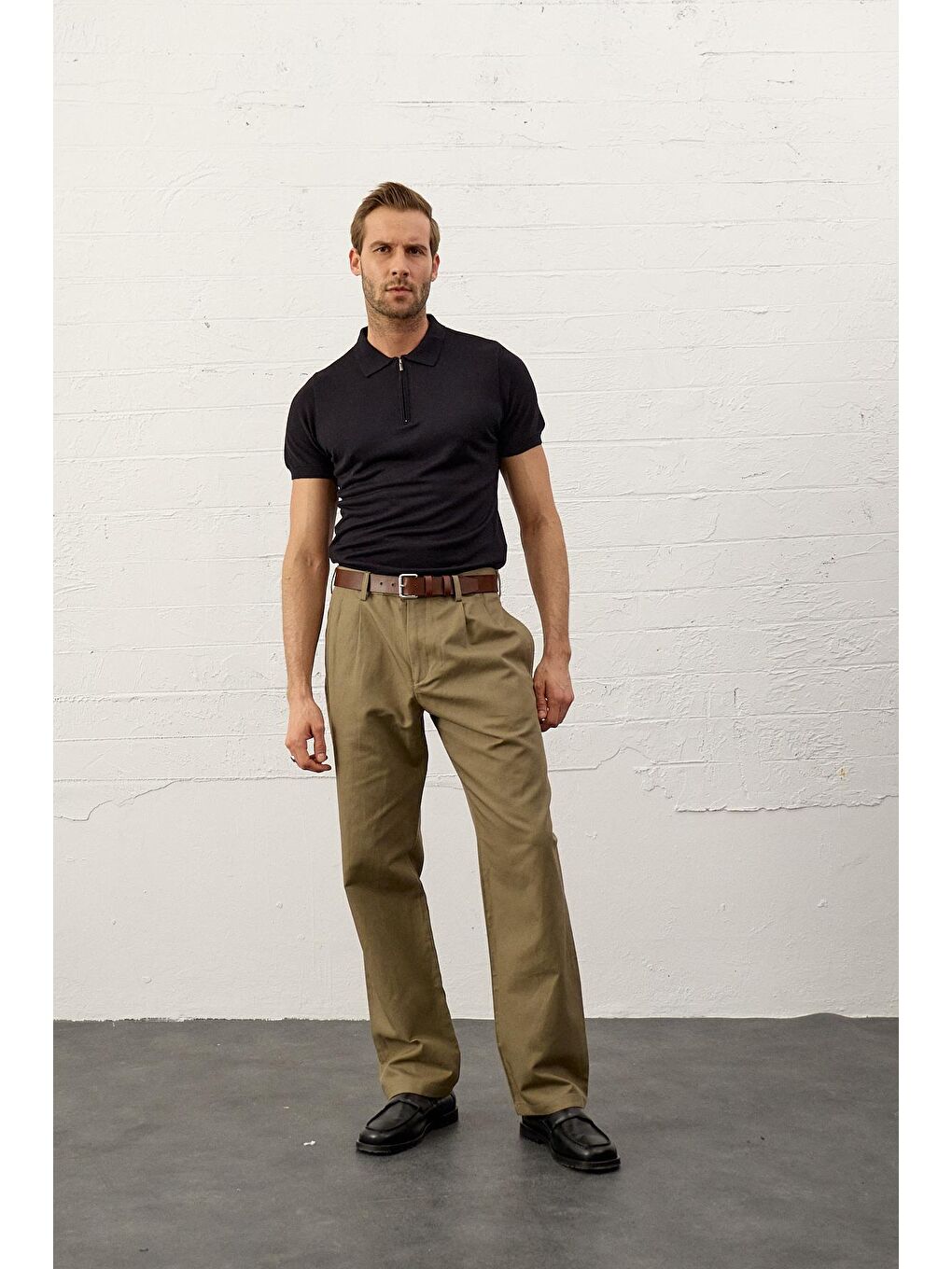 Danger Erkek Basic Slim-Fit Polo Yaka Yazlık Triko Tişört Koyu Lacivert - 5
