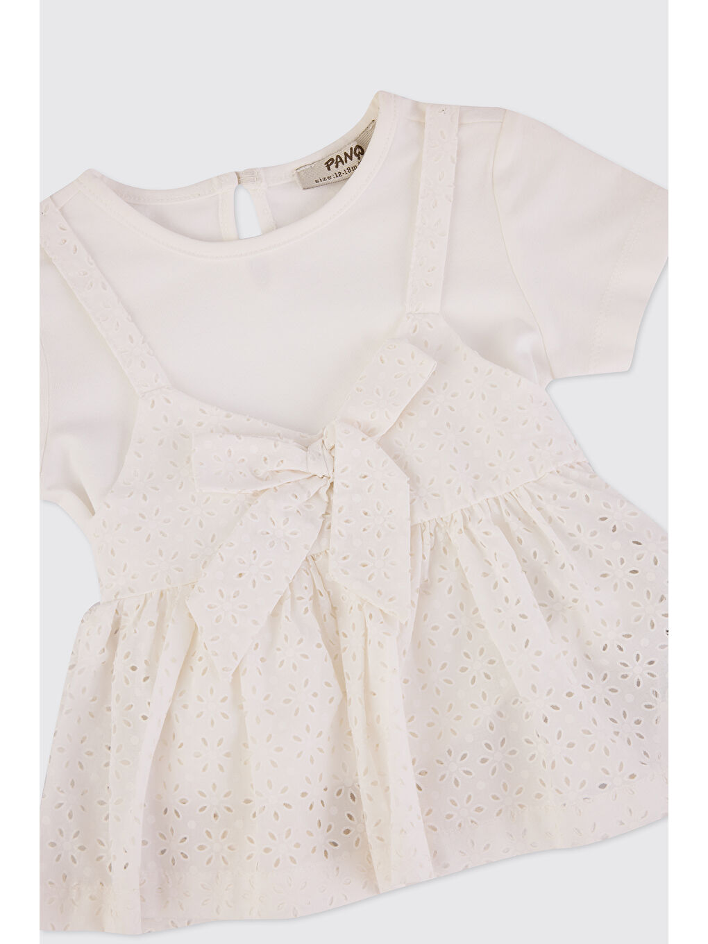 Kız Bebek Fiyonk Detaylı Fisto Ekru Bluz-2