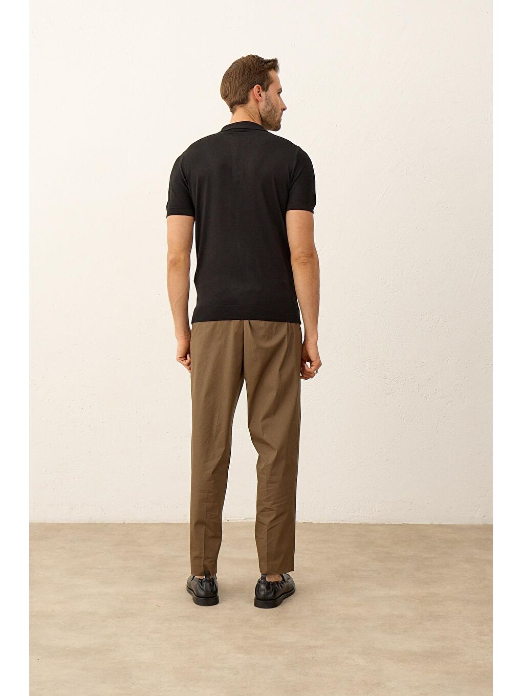 Danger Erkek Basic Slim-Fit Polo Yaka Yazlık Triko Tişört Siyah - 6