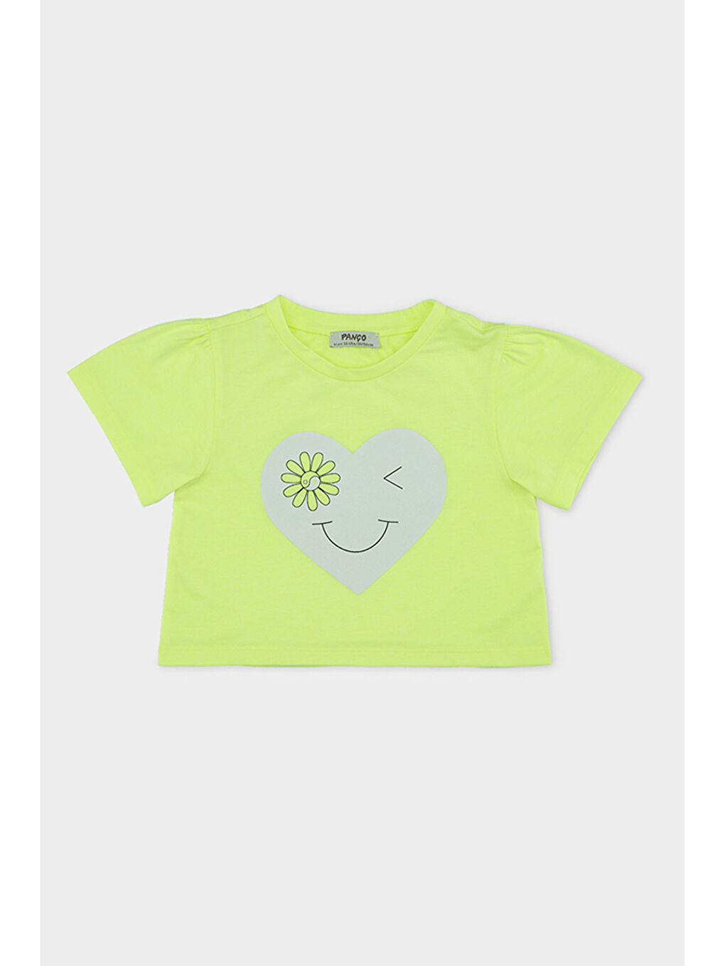 Kız Çocuk Baskı Detaylı Sarı Tişört-1