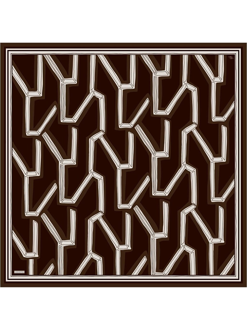 Kahverengi Saf İpek Twill Eşarp 9547D 81-4