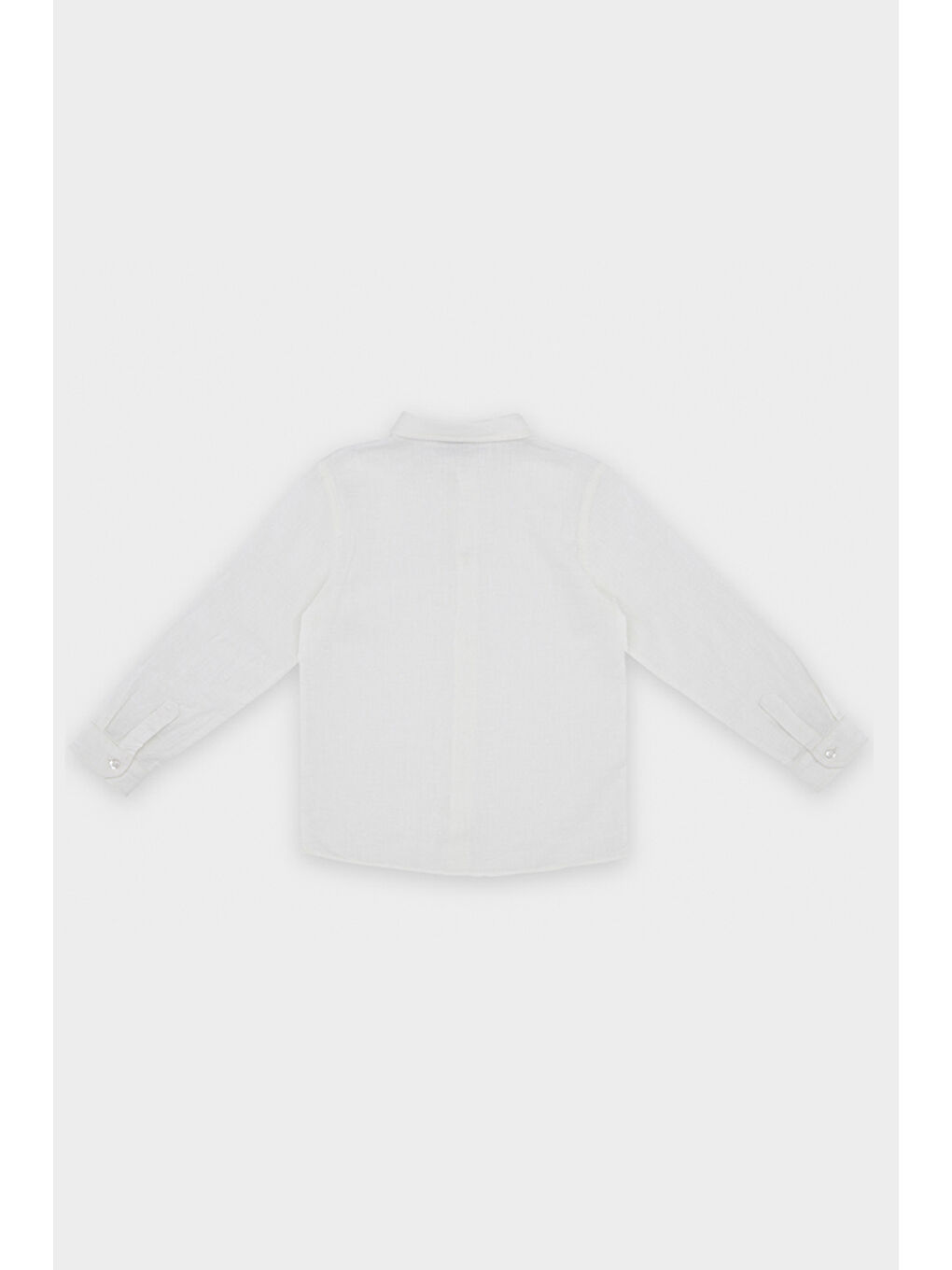 Erkek Çocuk Düğmeli Beyaz Gömlek-5